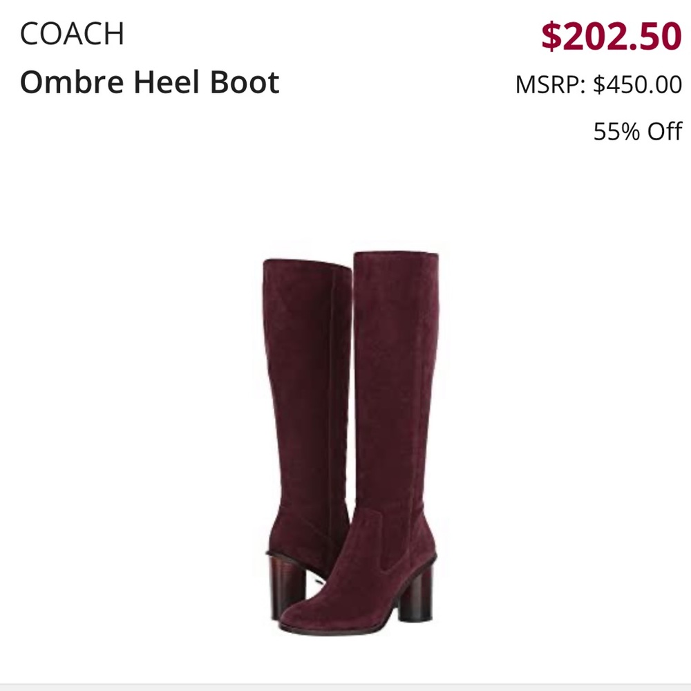 NWT Coach OMBRÉ Heel Suede Boots  Size 5B BEAUTIFUL!!! - Picture 12 of 12